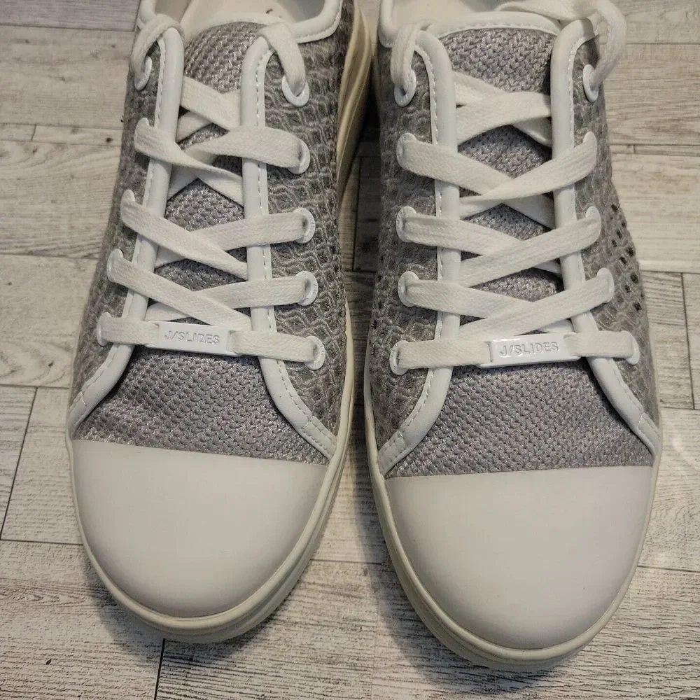 J Slides‎ NYC Shoes Womens 7 Gray Platform Lace Up Sneakers